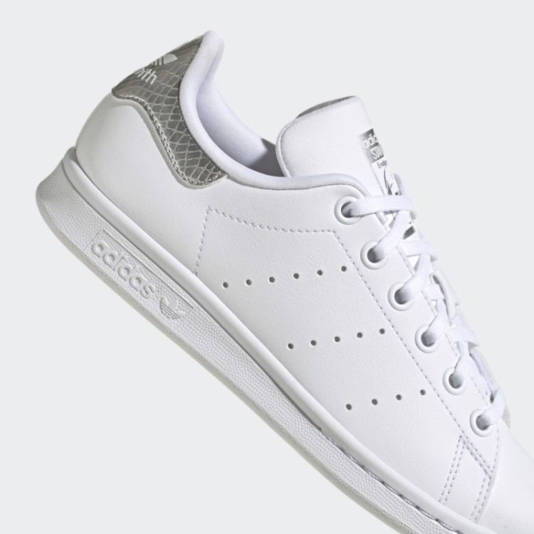 Elegantes Sapatos Adidas Stan Smith Prateados