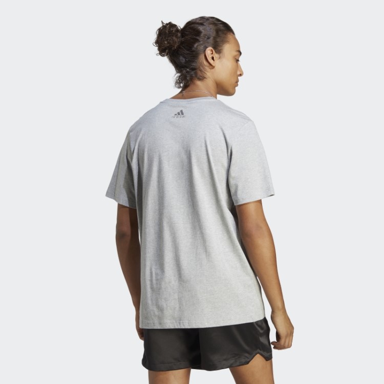 T-shirt De Jérsei Grande Com Logo Grande Adidas Cinza Médio Essencial