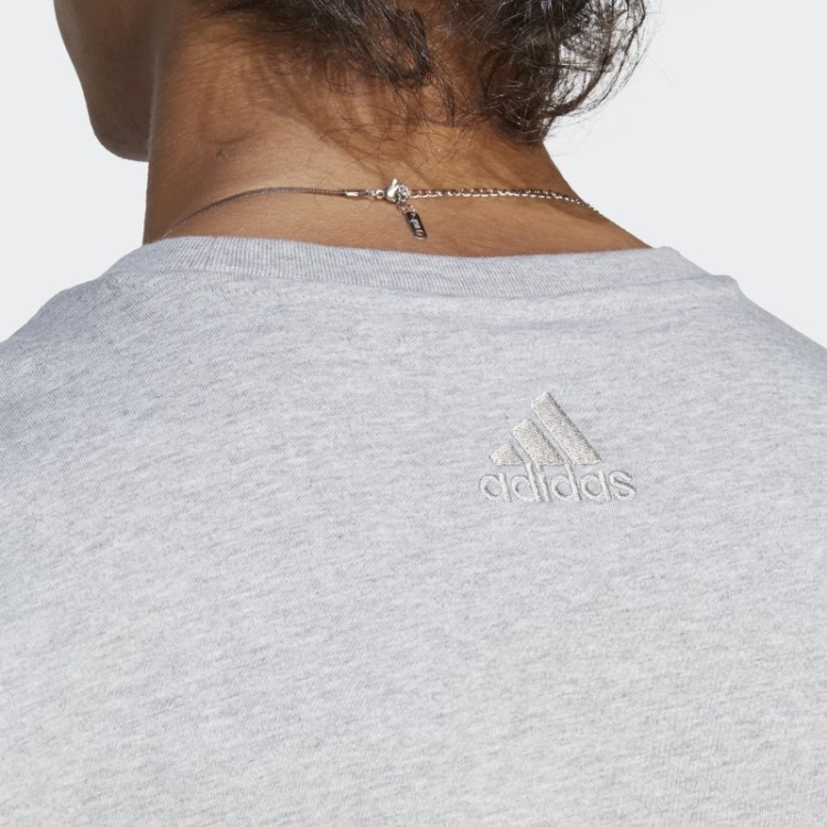 T-shirt De Jérsei Grande Com Logo Grande Adidas Cinza Médio Essencial