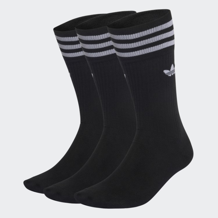 Meias Pretas Adidas Sólidas 3 Pares