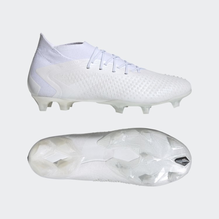 Adidas White Predador Precisão.1 Chuteiras Para Chão Firme