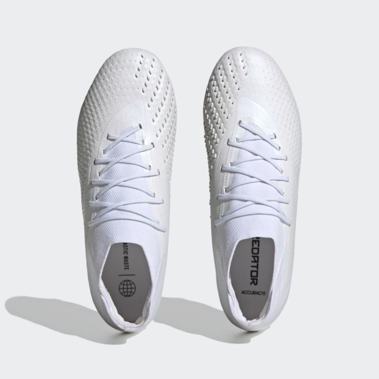 Adidas White Predador Precisão.1 Chuteiras Para Chão Firme