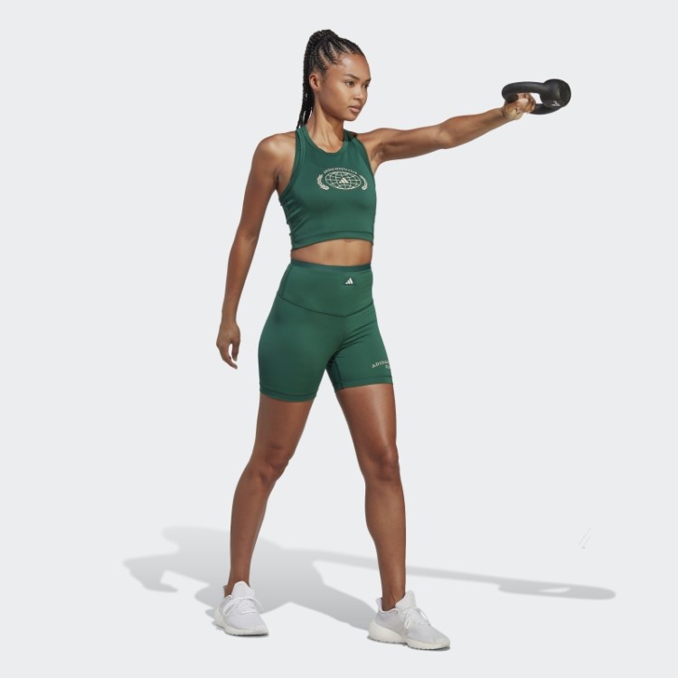 Regata Adidas Verde Esporte Club Com Estampa Cropped