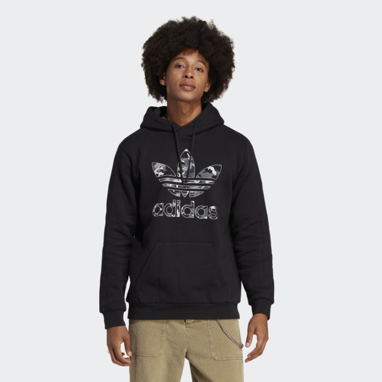 Moletom Preto Adidas Com Enchimento Camuflado