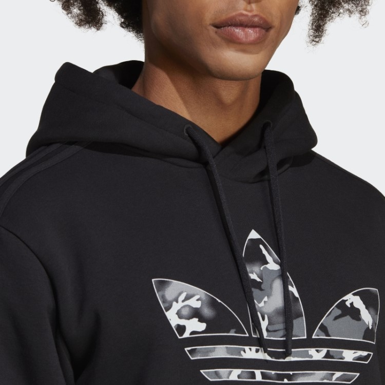 Moletom Preto Adidas Com Enchimento Camuflado