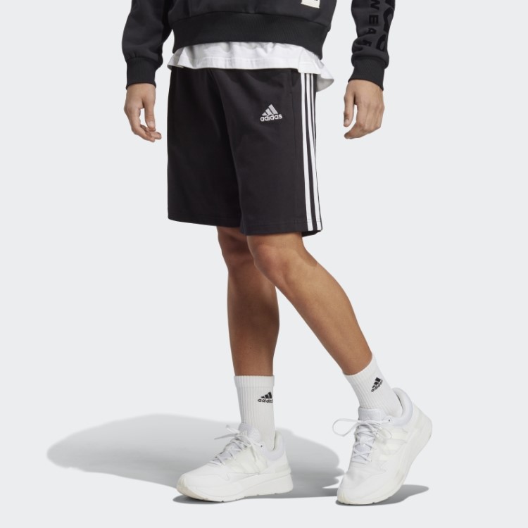 Shorts De Jérsei único Essencial Com As Três Listras Preto Adidas