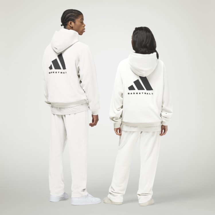 Moletom De Veludo De Basquete Adidas Branco