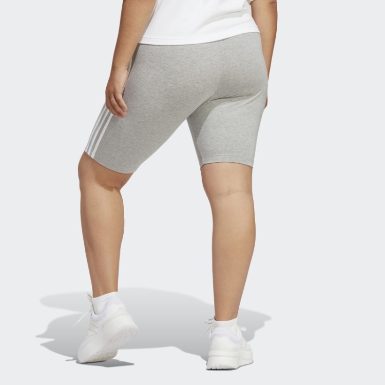 Shorts De Ciclismo Com As Três Listras Essentials (tamanho Grande) Cinza Médio Adidas