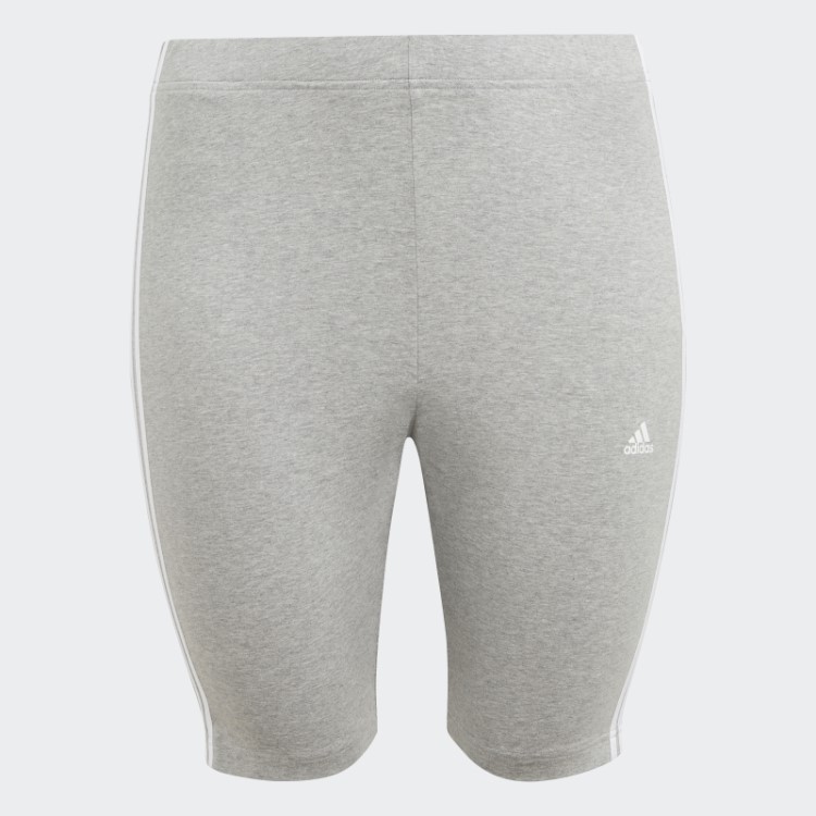 Shorts De Ciclismo Com As Três Listras Essentials (tamanho Grande) Cinza Médio Adidas