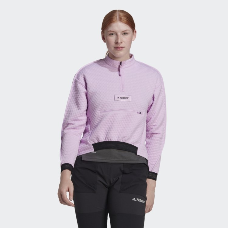 Lilás Adidas Terrex Caminhada 1/2 Zíper De Lã