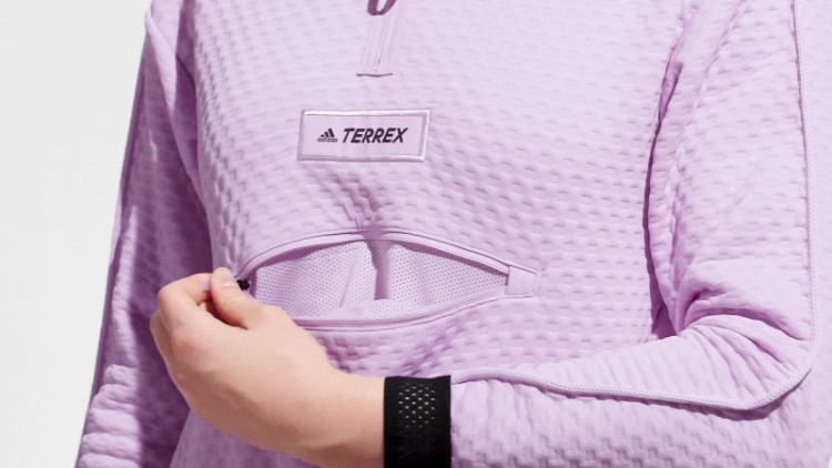 Lilás Adidas Terrex Caminhada 1/2 Zíper De Lã