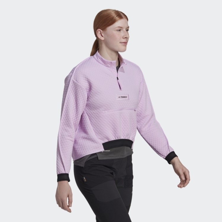 Lilás Adidas Terrex Caminhada 1/2 Zíper De Lã