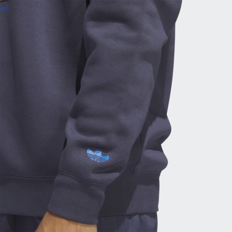Adidas Moletom Marinho Com Estampa Shmoofoil Decote Careca