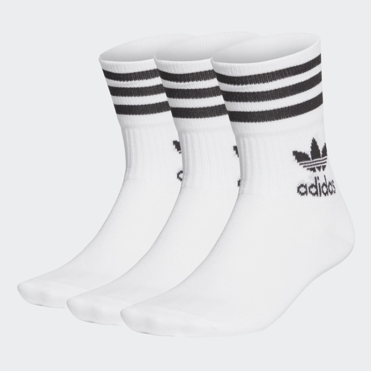 Meias Cano Médio Adidas - 3 Pares Preto