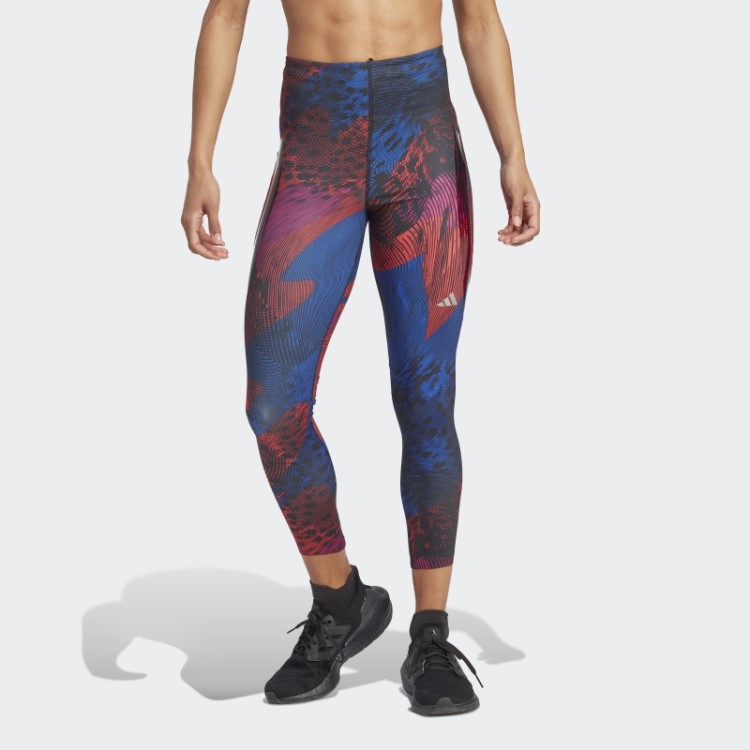 Legging Adidas Adizero Running Allover 7/8 Vermelha