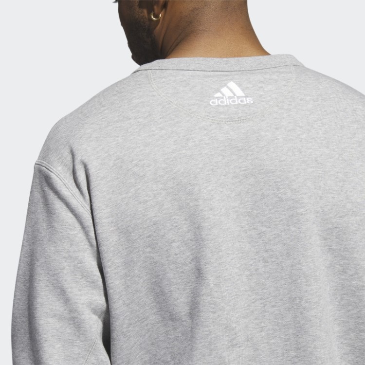 Moletom Vintage Crew Adidas Rangers Cinza Médio