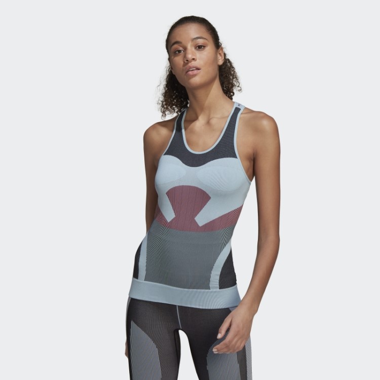Regata Azul ártica Adidas By Stella Mccartney Truestrength Yoga Malha Regata