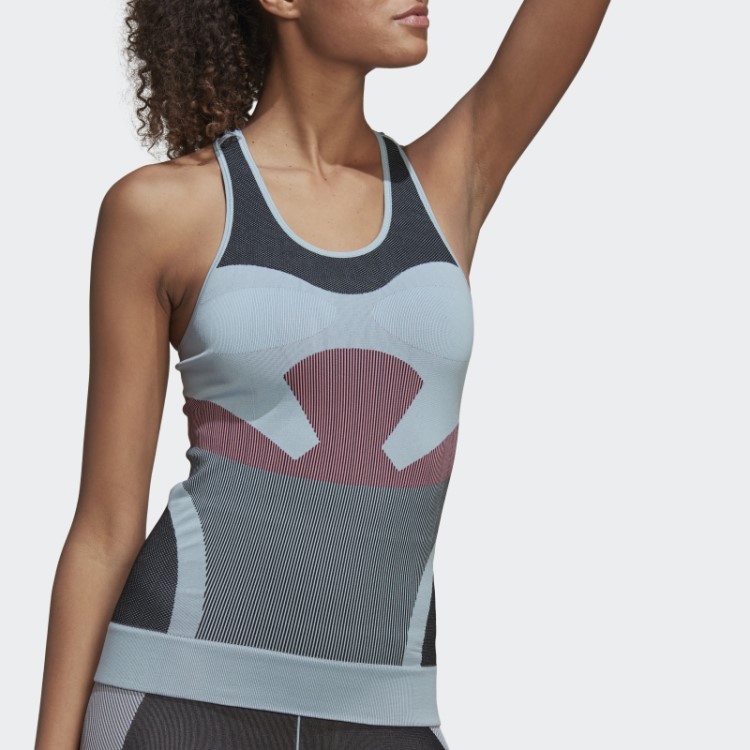 Regata Azul ártica Adidas By Stella Mccartney Truestrength Yoga Malha Regata