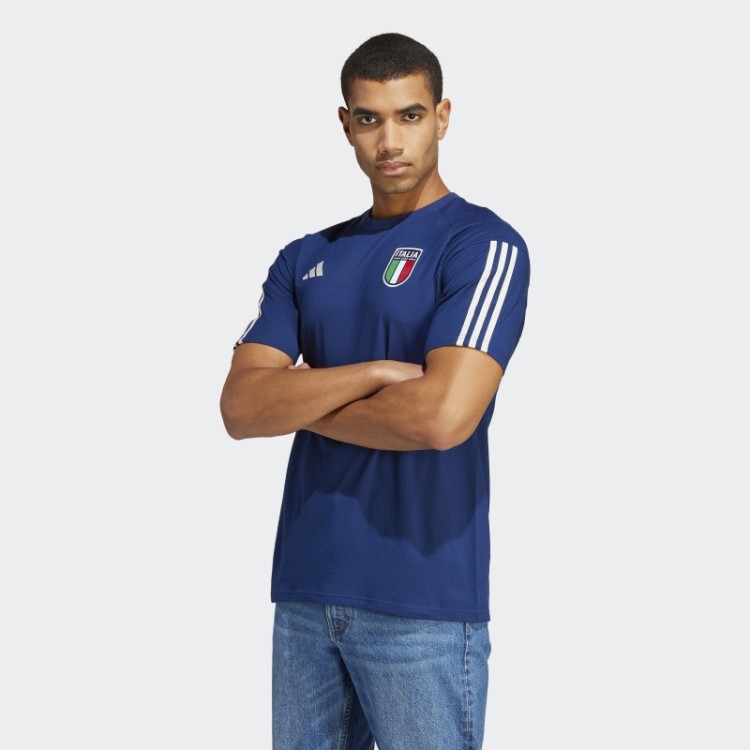 Camiseta De Algodão Adidas Azul Escuro Itália Tiro 23