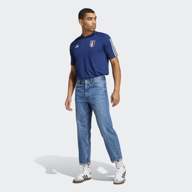 Camiseta De Algodão Adidas Azul Escuro Itália Tiro 23