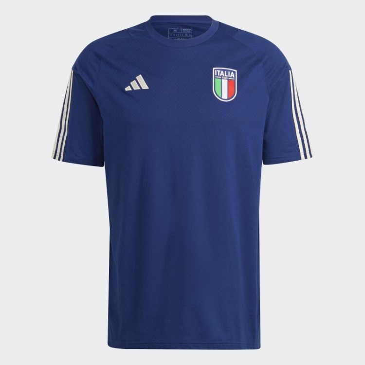 Camiseta De Algodão Adidas Azul Escuro Itália Tiro 23