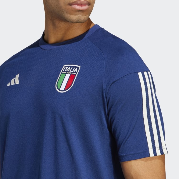 Camiseta De Algodão Adidas Azul Escuro Itália Tiro 23