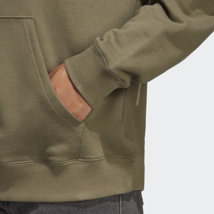 Moletom Oversized French Terry Verde Oliva Essentials Com Capuz Adidas