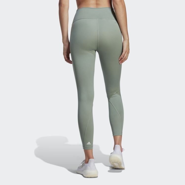 Legging Verde Prata Adidas Optime Train Icons 3 Listras 7/8