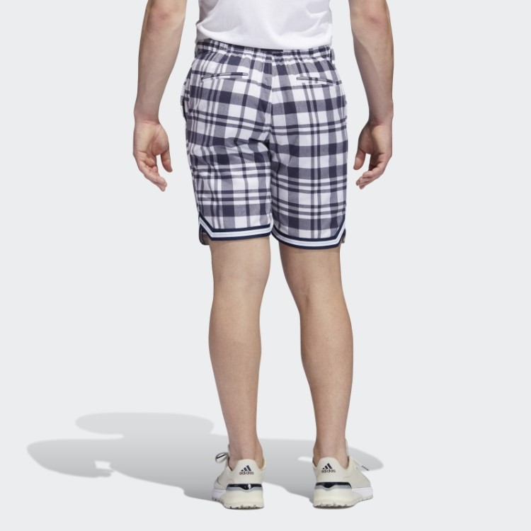 Adicross Shorts Xadrez De 8,5 Polegadas Branco Adidas