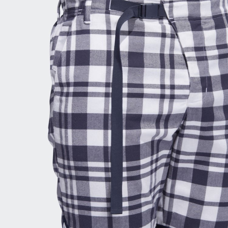 Adicross Shorts Xadrez De 8,5 Polegadas Branco Adidas