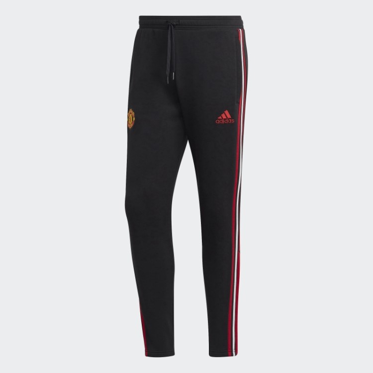 Calça De Treino Adidas Black Manchester United Dna Com As Três Listras