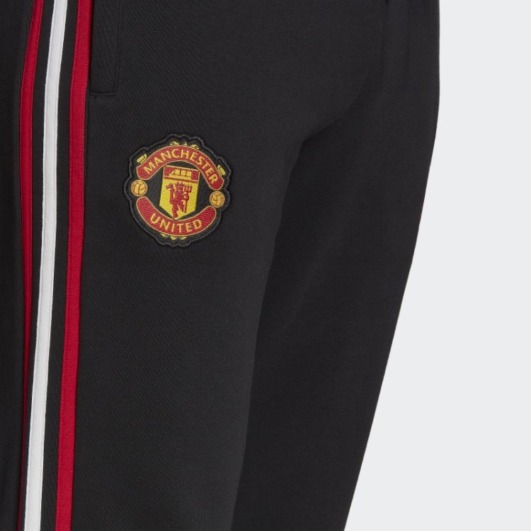 Calça De Treino Adidas Black Manchester United Dna Com As Três Listras