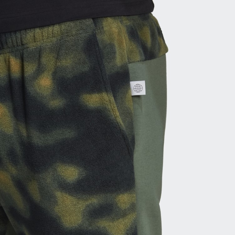 Calça De Lã Polar Verde Adidas Orbit Com Estampa Natural