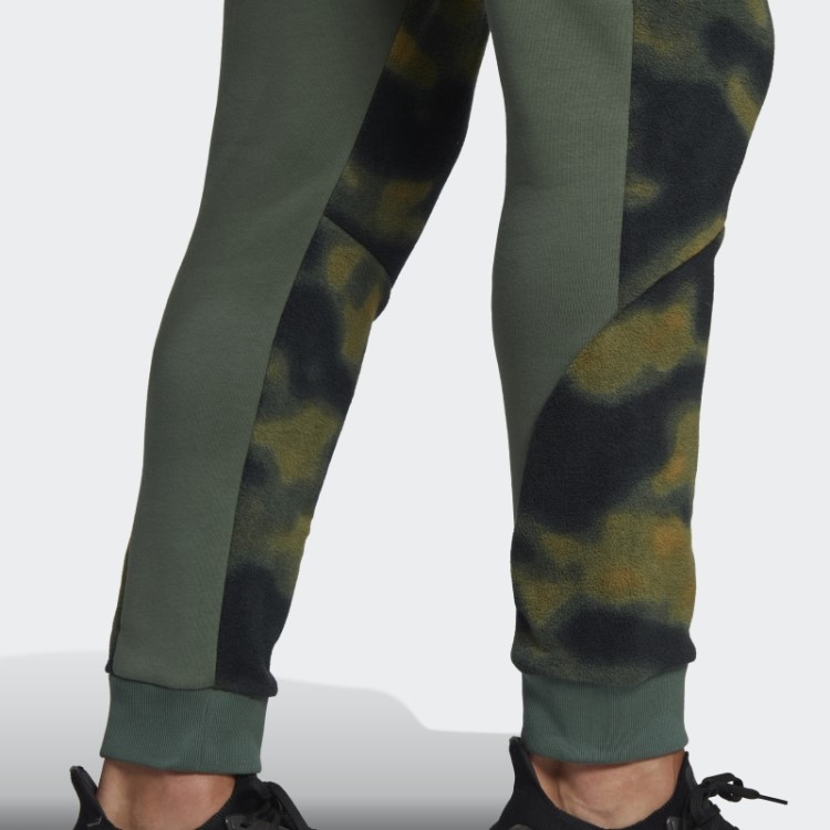 Calça De Lã Polar Verde Adidas Orbit Com Estampa Natural