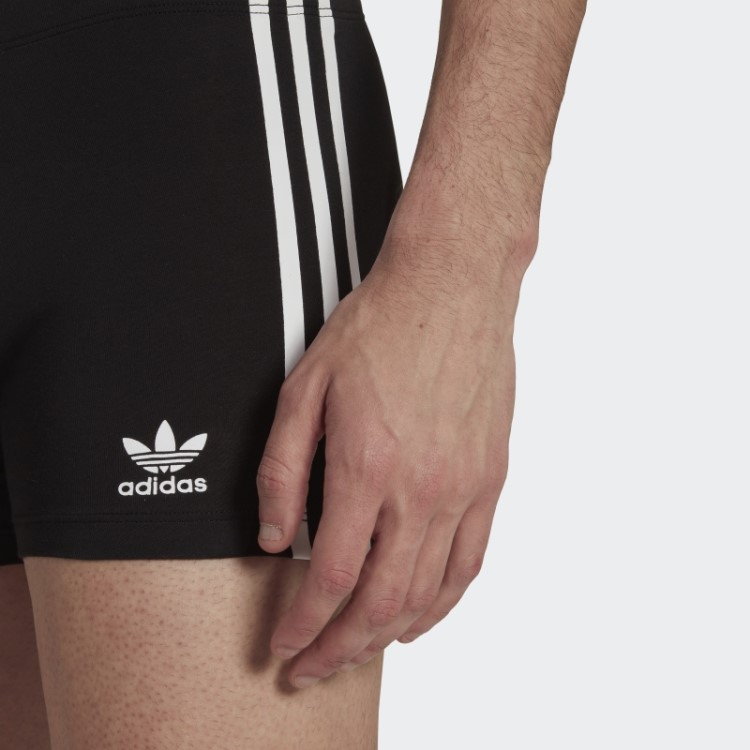 Cueca Baú Com As Três Listras Preta Comfort Flex De Algodão Adidas (3 Pares)