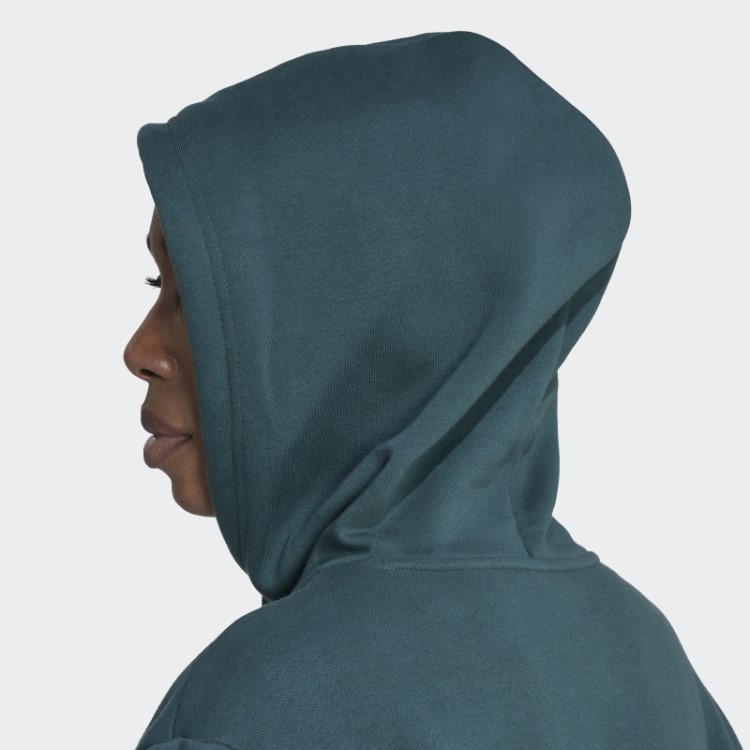 Moletom De Lã Adidas Verde Mineral Adicolor Essentials Crop