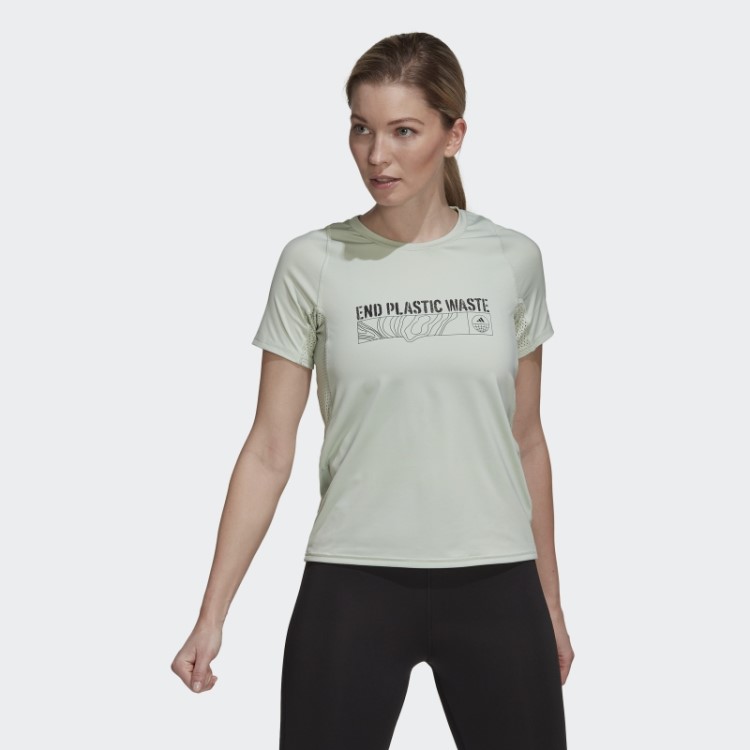 Camiseta Verde Parley Run Fast Running Adidas