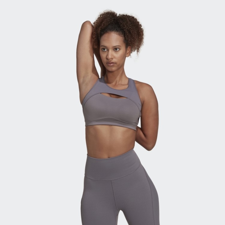Coreflow Studio Sutiã De Vento De Yoga De Suporte Médio Trace Cinza Adidas