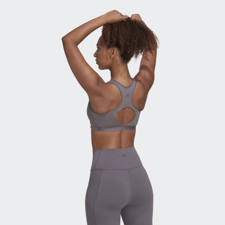 Coreflow Studio Sutiã De Vento De Yoga De Suporte Médio Trace Cinza Adidas