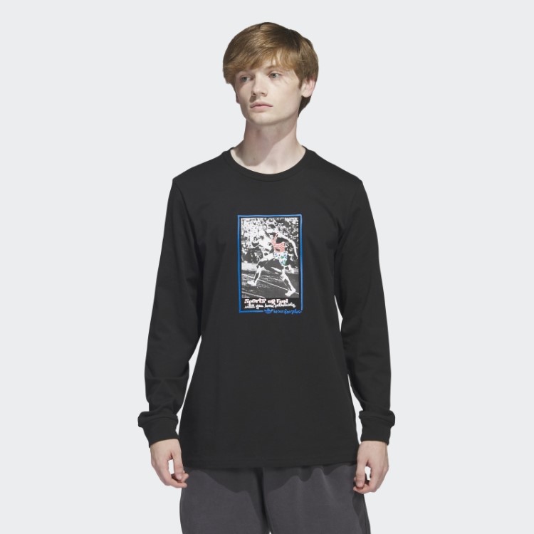 Adidas T-shirt De Manga Comprida Shmoofoil Gráfico Preto