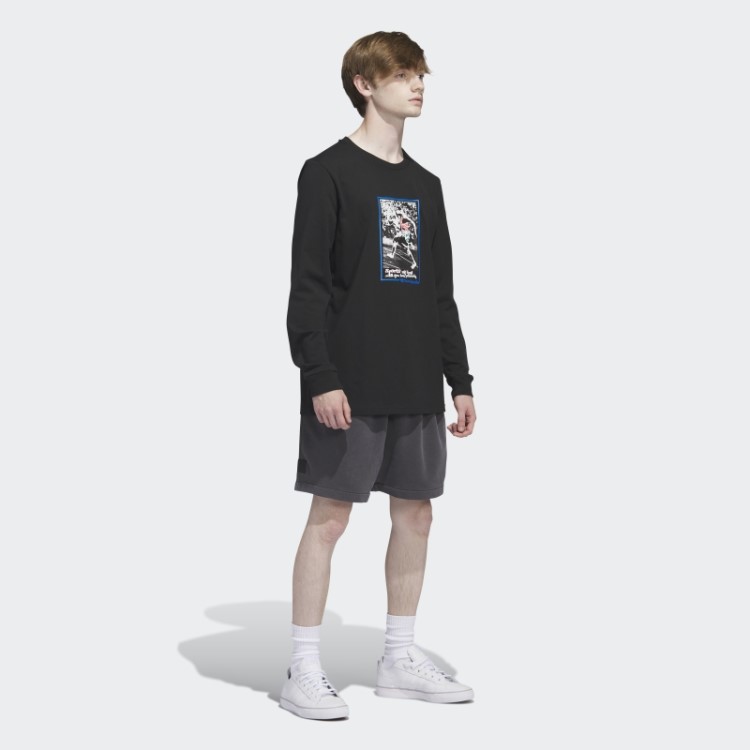 Adidas T-shirt De Manga Comprida Shmoofoil Gráfico Preto