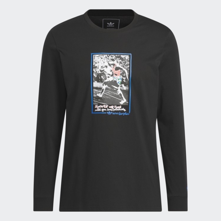 Adidas T-shirt De Manga Comprida Shmoofoil Gráfico Preto
