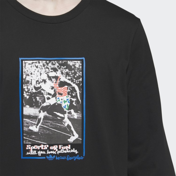 Adidas T-shirt De Manga Comprida Shmoofoil Gráfico Preto