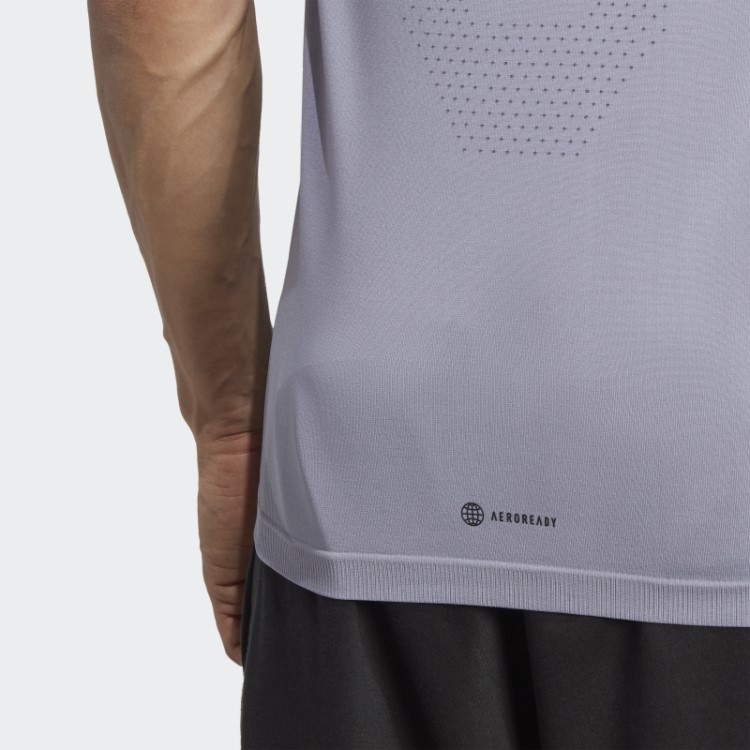 Adidas Aeroknit Yoga Base T-shirt Sem Costura Prata Violeta