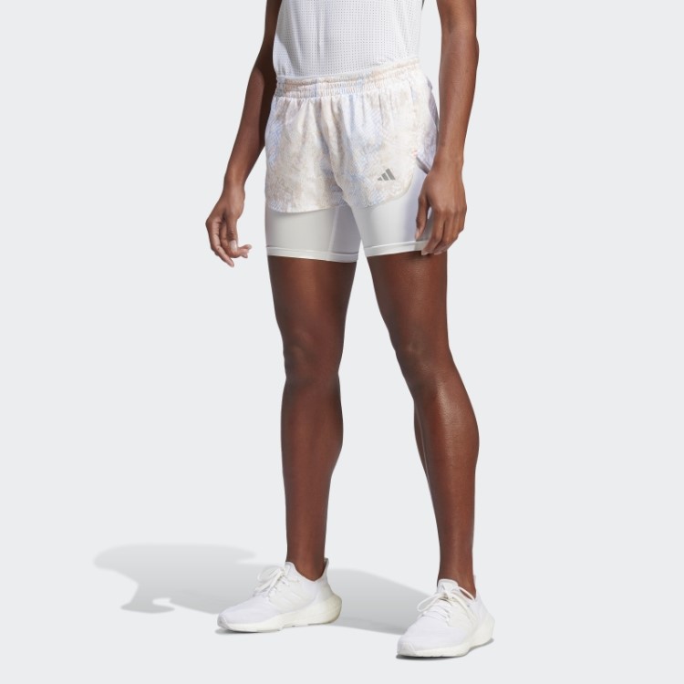 Bermuda Adidas Run Fast 2 Em 1 Branco