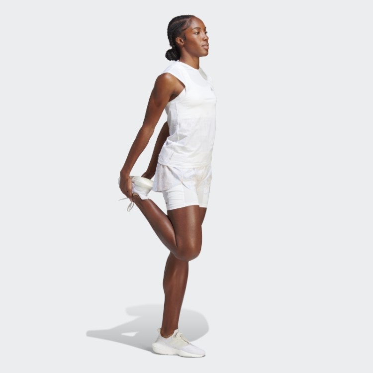 Bermuda Adidas Run Fast 2 Em 1 Branco
