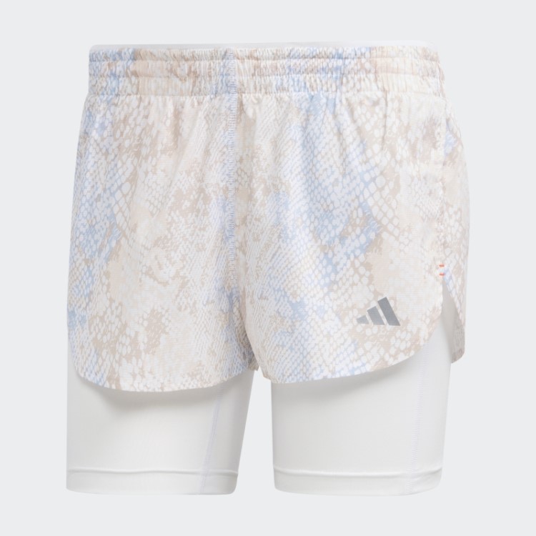 Bermuda Adidas Run Fast 2 Em 1 Branco