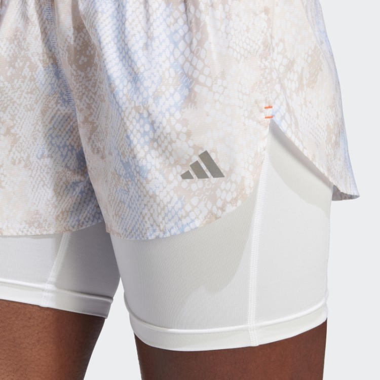 Bermuda Adidas Run Fast 2 Em 1 Branco
