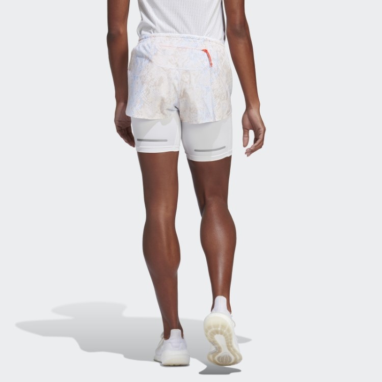 Bermuda Branca Adidas Run Fast 2 Em 1
