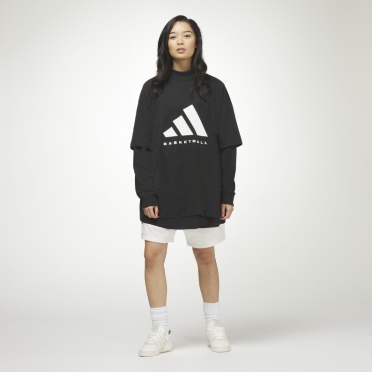 Camiseta Preta De Basquete Da Adidas